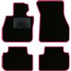 QUEMAR Tappetini Auto compatibili con MINI Countryman F60 2017-2024 anche Hybrid/Kit Tappeti Moquette e Gomma su Misura (Set 2 Ant.+2 Post.)/Ricami e Colori Personalizzati (Bordo Rosa, 0 Ricami)