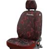 Italfodere - Accessori Auto - Coprisedili Auto Su Misura per Fiat Panda 2003-2011 II Serie - Anteriori e Posteriori - In Cotone - Facile da Installare - Fatti a Mano - Made in Italy - Rosso 35