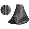 myshopx - Cuffia del cambio in vera pelle nera con cuciture bianche