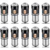 QAUBEN Lampadine LED BA9S BA9 53 57 1895 64111 Ambra 150LM Chipset 5630 con proiettore a lente per indicatori di direzione interni auto Luci di cortesia per portiera Luci targa 12V (4 pezzi)
