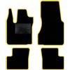 QUEMAR Tappetini Auto compatibili con Renault Twingo III 2014-2024 anche Elettrica/Kit Tappeti Moquette e Gomma su Misura (Set 2 Ant.+2 Post.)/Ricami e Colori Personaliz. (Bordo Giallo, 0 Ricami)