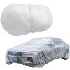 Kasmole Copriauto monouso con elastico in plastica trasparente usa e getta universale copertura per auto pioggia polvere garage copertura in plastica impermeabile stoccaggio intermedio telone auto
