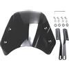 Generic Parabrezza per moto, scooter, deflettore aerodinamico, design aerodinamico, struttura in ferro ABS, nero grigio trasparente, adatto per fari da 5-7 pollici, per uso Touring Road Trip