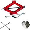 Generico COMPATIBILE CON JEEP RENEGADE CRIC A PANTOGRAFO FINO A 2 TONNELLATE CON BASE IN ACCIAIO E CHIAVE GIREVOLE + CHIAVE A CROCE PER SVITARE BULLONI
