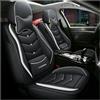 UQABS Copri Sedili Auto per Audi Q3 S-Line/Q3 Quattro/Q3 Sportback/Q5/Q5 Sportback，Set completo coprisedili pelle、Universali-In bianco e nero