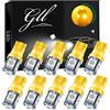 GLL Grandview 10pcs 24V Giallo T10 501 LED W5W 194 168 2825 Cuneo T10 Lampadina 5-5050-SMD Lampadina Numero Luci Avvio Interna Dell'automobile Luce Cruscotto Lampadina Luce di Posizione Piastra