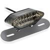 A-Pro Fanale Porta Targa Metallo Posteriore Led Moto Omologato Luce Stop Targa Cromo