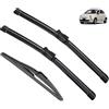 Autopixl Compatibile con Fiat 500 312 2007-2017 Tergicristallo anteriore posteriore for auto Tergicristalli in gomma morbida Parabrezza automatico 24+14+11 Non Per 500L (Color : 3 wipers)