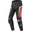 Berik Misle Pantaloni in pelle da moto, nero/bianco/rosso, 52