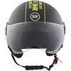 BHR Casco Demi-Jet, Casco Scooter 835 SPECIAL, Cool Black, XL | Omologato ECE 22.06, Visiera a Occhiale Antigraffio, Sgancio Micrometrico e Guanciali Removibili, Uomo e Donna