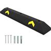 Berry Fermaruota resistente, 90 cm, in PVC, con strisce riflettenti gialle, blocco guida per parcheggio per garage e parcheggi, resistente cuneo per vialetto (set da 1, 90 cm)