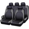 DBCFL Auto Set Coprisedili per Fiat Qubo 5 Sitze, Coprisedile in Pelle PU Set Completo Antiscivolo Auto Seat Cover Protezione Interni Accessori,A
