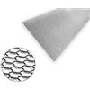 PRICEKILLER® - GRIGLIA RETE CALANDRA NIDO D'APE PER PARAURTI AUTO MOTO TUNING SPORTIVA 100x33 (Argento)