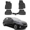 OMAC Tappetini in Gomma Tappetini Compatibili con VW Polo mk6 Hatchback 2017-2026 TPE Tappetini Auto Nero 4X