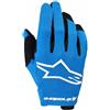Alpinestars Radar Guanti da motocross per ragazzi, blu/bianco, L