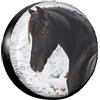 291 Copertura della Ruota di Scorta Stampa di Cavallo Nero Frisone Sportivo Custodia Ruota di Scorta Universale Car Tire Cover Poliestere Copri Pneumatici per Truck,Auto,SUV 14 inch