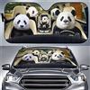 Belidome Tendine parasole per parabrezza auto, motivo famiglia di panda carino, blocco luce solare e calore, 145 x 69,5 cm