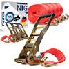 NTG 8 cinghie di tensione da 5000 kg, 8 m, con cricchetto ergonomico e gancio, cinghie di ancoraggio a leva lunga, 2 pezzi, per camion, 50 mm, TÜV/GS