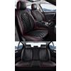 Congxy Set Coprisedili Auto Universale per Anteriori e Posteriori | Compatibile con Airbag Laterale, Nero Rosso