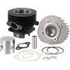 Generico Gruppo Termico 102 Cilindro 6 Travasi Diametro 55 Compatibile con Vespa 50 Special PK XL Rush Ape 50 Maggiorato Modifica