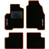 QUEMAR Tappetini Auto per Panda Pandina III, Bordo Arancio, 2 Ricami | dal 2012 / anche Hybrid / Kit Tappeti Moquette e Gomma su Misura / Set 2 Anteriori + 2 Post. / Ricami e Colori Personalizzati