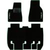 QUEMAR Tappetini Auto compatibili con Tesla Model X 2015-2021/5 6 7 posti/Kit Tappeti Moquette e Gomma su Misura (Set 2 Anter.+1 Poster.)/ Ricami e Colori Personalizzati (Bordo Verde, 2 Ricami)