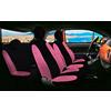 Rebeca Shop® Coprisedili Auto Compatibili per 500 dal 2007 in poi Made in Italy Set Copri-sedili anteriori e posteriori (500 dal 2007 con colore posteriore, Nero/Rosa)