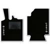 QUEMAR Tappetini Auto compatibili con Smart Fortwo W451 2007-2014 / Kit Tappeti in Moquette e Gomma su Misura (Set 2 Anteriori) / Ricami e Colori Personalizzati (2 Loghi+Ricami, Bordo Bianco)