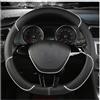 IZQLTWKR Volante Auto Coprivolanti Per Fiat 500X Per Cross/Per City Cross SUV 2018-2024+ Coprivolante Per Auto Ultrasottile In Pelle E Fibra Di Carbonio(BlackWhite,O)