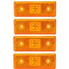 Formplas 4x 12V arancione ambra 3 LED luci di posizione laterali staffe in gomma per camion ribaltabile camper van bus