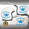 worldcustomchopper 2 Adesivi Stickers Worldcustom compatibili con Harley Davidson Stella Casco o Serbatoio Moto Custom (BLU)