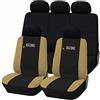 Rebeca Shop Coprisedili auto universali Made in Italy - Racing - schienali posteriori con 2 zip - airbag compatibili in vari colori (Nero/Beige)
