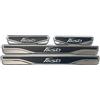 mabi automotive parts Per Ford Focus, Fusion, Kuga, Fiesta, Courier, Connect, C-Max Chrome & Carbon Battitacco Antigraffio in Acciaio Inox (Fiesta)