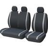 Rebeca Shop Coprisedili Auto Universali per Furgoni e Camion 3 Posti, Anteriore 2+1 Compatibile Con bracciolo (Nero - Grigio)