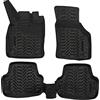 J&J AUTOMOTIVE Tappetini Auto in Gomma su Misura per Volkswagen Golf 7 2012-2019, Set da 4 Pezzi, Bordo Alto 4 cm, Antiscivolo, Inodore, Colore Nero