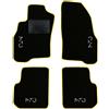 QUEMAR Tappetini Auto compatibili con Alfa Romeo Mito dal 2008 / Kit Tappeti in Moquette e Gomma su Misura (Set 2 Anteriori + 2 Posteriori) / Ricami e Colori Personalizzati (Bordo Giallo, 4 Ricami)