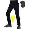 HOMDECR Pantaloni Moto Uomo Con Protezioni, Jeans Moto Uomo Elasticizzati Con Copertura Protettiva Di Seconda Generazione (Nero,L)