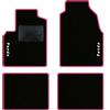 QUEMAR Tappetini Auto per Panda II 2003-2011, Bordo Rosa, 2 Ricami | Kit Tappeti Moquette e Gomma su Misura / Set 2 Anteriori + 2 Posteriori / Ricami e Colori Personalizzati / Antiscivolo