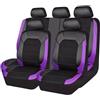YGDBFB88 9Pcs Auto Set coprisedili per Ford Ecosport 2018-2023, Copri Sedili in Tessuto e Pelle Impermeabile Protezione Sedile Auto,Purple