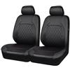 BYBEST Coprisedili Coprisedile per Fiat Bravo 2008-2012, Copri Sedile Anteriori Posteriori Auto Sedili Protezioni Copertura PU Pelle Set,Black- Front Seat Cover 1 Pair
