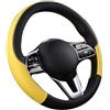 Jonscart Coprivolante per auto, traspirante, antiscivolo, in pelle goffrata, 38 cm (giallo)