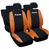 Auto Accessori Lupex - Coprisedili Compatibili con Panda Easy e Hybrid, con schienale posteriore intero, tessuto poliestere, colore nero arancio