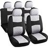 Rebeca Shop A20 Coprisedili Per Auto Universali | Modello Trapuntato | Set Fodere Anteriori e Posteriori | Zip (A20 Trapuntato Bianco)