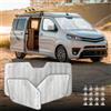 MJS Set di 3 coperture termiche interne per Toyota Proace 3 pezzi, protezione dai raggi UV, set di tende termiche interne con retro grigio, copertura pieghevole per schermo argentata