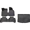 SILHUP Tappetini Per Auto Per LEAPMOTOR T03 LHD 2024 2025 Tappetini TPE E Tappetino Bagagliaio Rivestimenti Tutte Stagioni Imbottitura Schienale Resistente(4PCS Set)