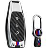 ontto Custodia per chiave auto, adatta per Ford C-Max, Focus, Mondeo, S-Max, Galaxy, Fiesta, Kuga, Ecosport 2010-2017, protezione a 360 gradi, con strisce fluorescenti, argento