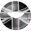 uvcany MINI R55-R61 Copertura del pannello centrale del volante, Adesivo per volante per Mini Cooper One/S/JCW Serie R R55 R56 R57 R58 R59 R60 R61(Union Jack grigio)