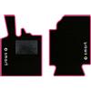 QUEMAR Tappetini Auto compatibili con Smart Fortwo W451 2007-2014 / Kit Tappeti in Moquette e Gomma su Misura (Set 2 Anteriori) / Ricami e Colori Personalizzati (2 Loghi+Ricami, Bordo Rosa)