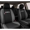 Auto Accessori Lupex | Coprisedili Auto Compatibili con Corsa C D E (2000-2019), Colore Nero Grigio Scuro, Made In Italy, Tessuto Policotone, Fodere Sedili Anteriori e Posteriori