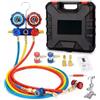 Generico Kit Ricarica Aria Condizionata - Set Manometri Professionali per Gas Refrigerante | Attrezzo per Officine e Riparazioni Auto, Furgoni, Clima Auto, Ideale per Controllo e Manutenzione Stagionale HVAC
